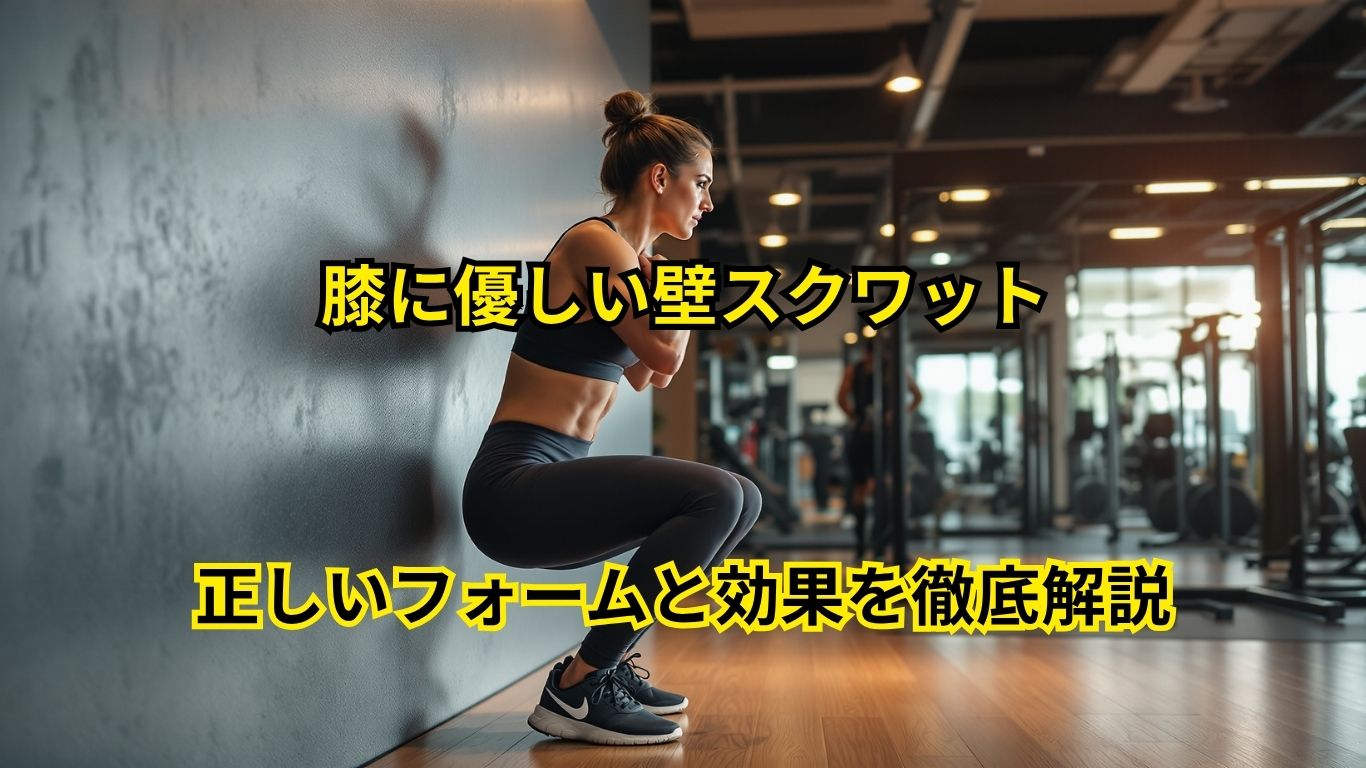 膝に優しい壁スクワット