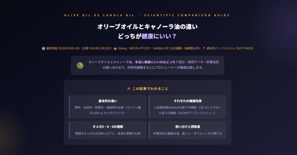 オリーブオイルとキャノーラ油の違い