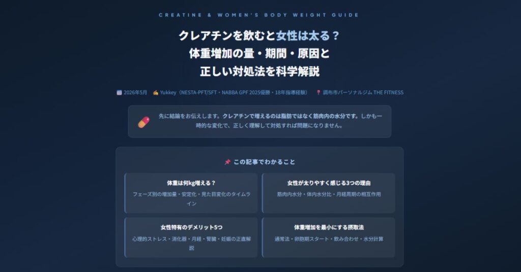 クレアチンを飲むと女性は太る?