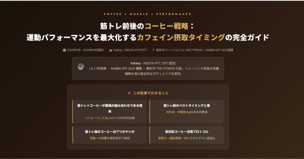 筋トレ前後のコーヒー戦略