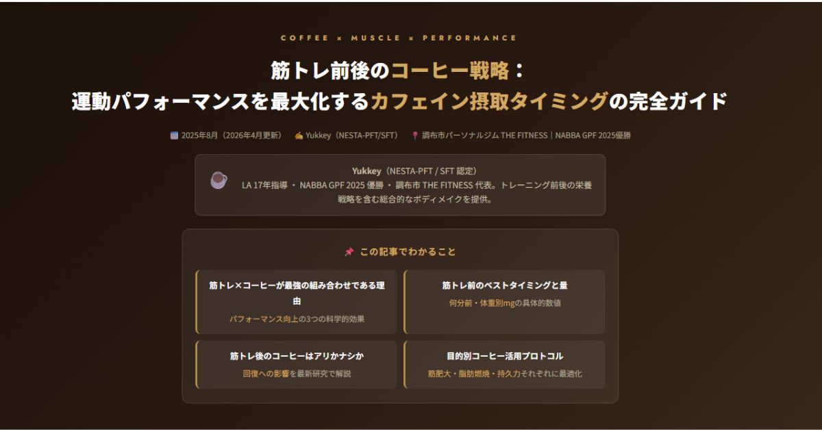 筋トレ前後のコーヒー戦略