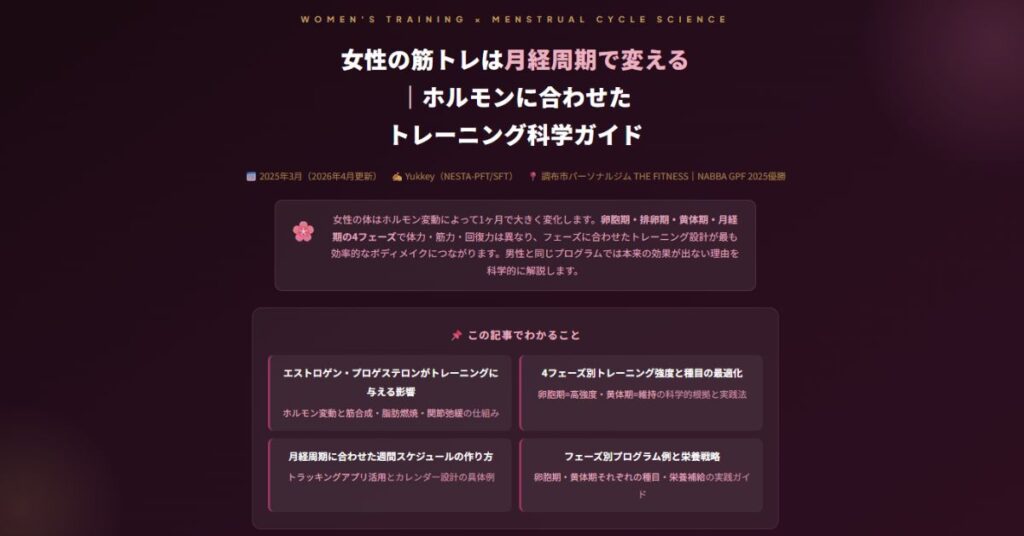 女性の筋トレは月経周期で変える