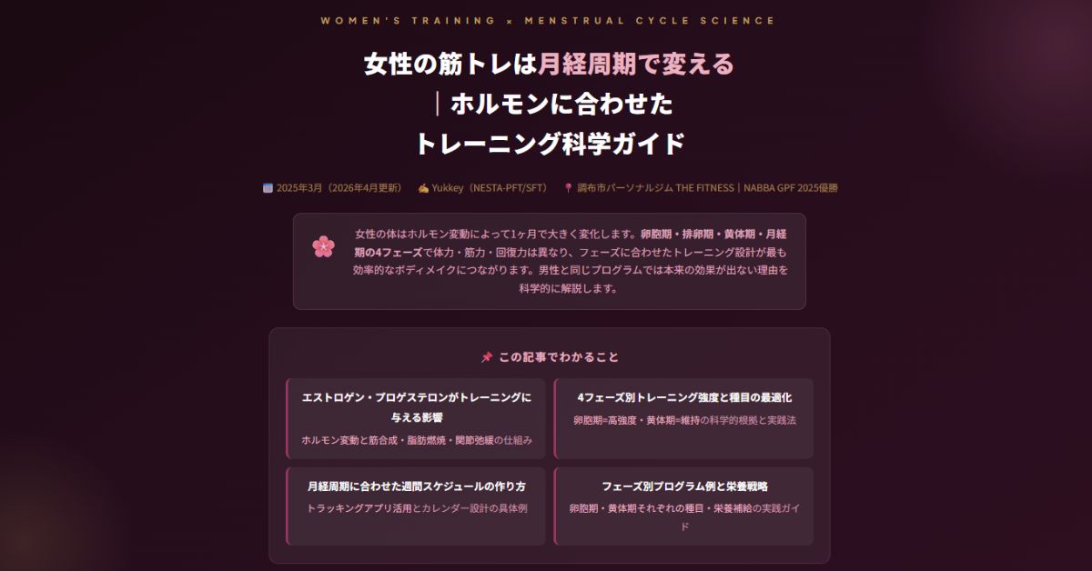 女性の筋トレは月経周期で変える