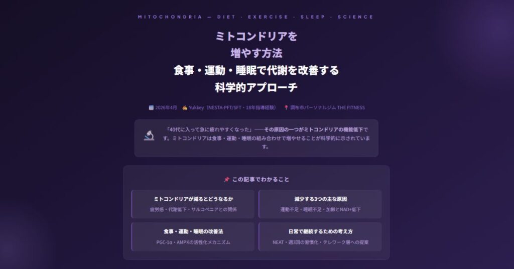 ミトコンドリアを増やす方法