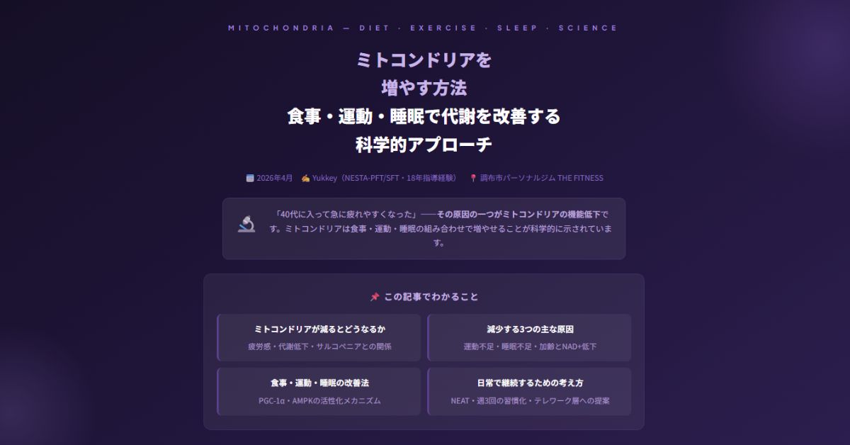 ミトコンドリアを増やす方法