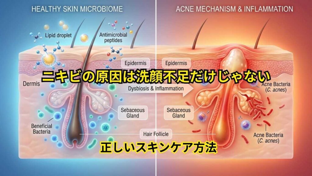 肌の常在菌バランスが招くニキビ悪化