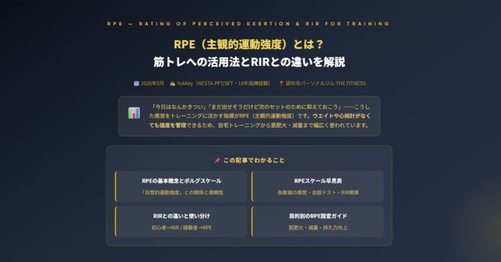 RPE（主観的運動強度）