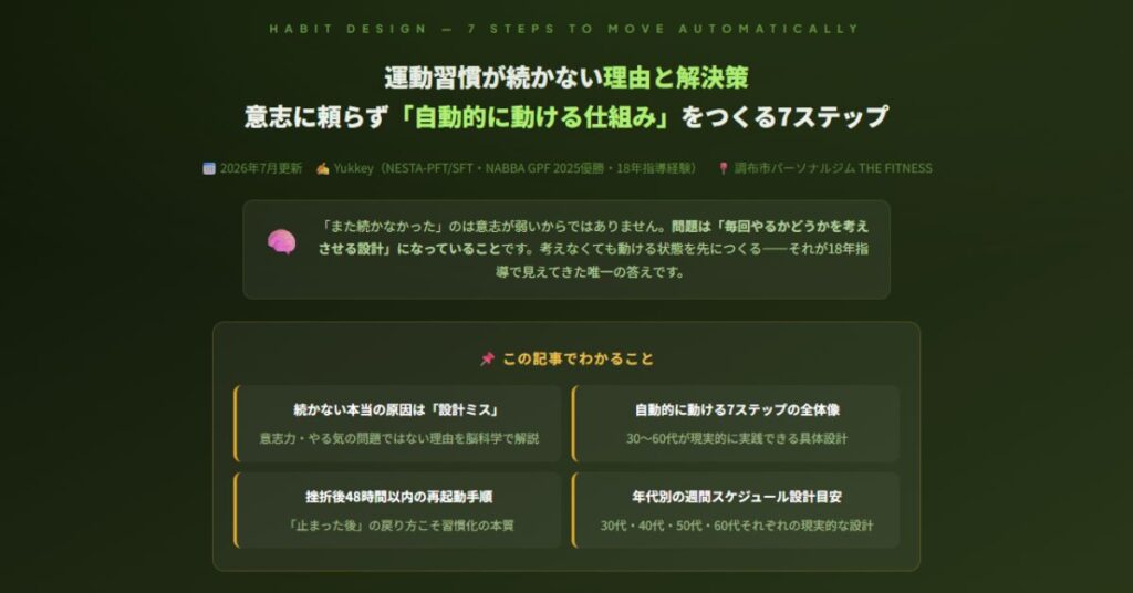 運動習慣が続かない理由と解決策
