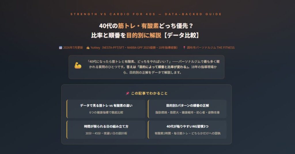 40代の筋トレ・有酸素どっち優先