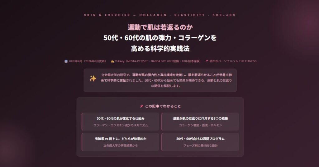 運動で肌は若返るのか