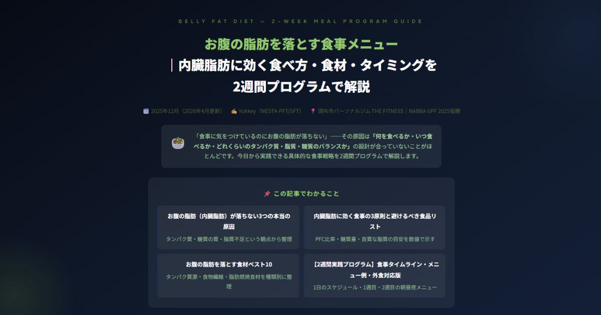 お腹の脂肪を落とす食事メニュー