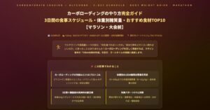 カーボローディングのやり方