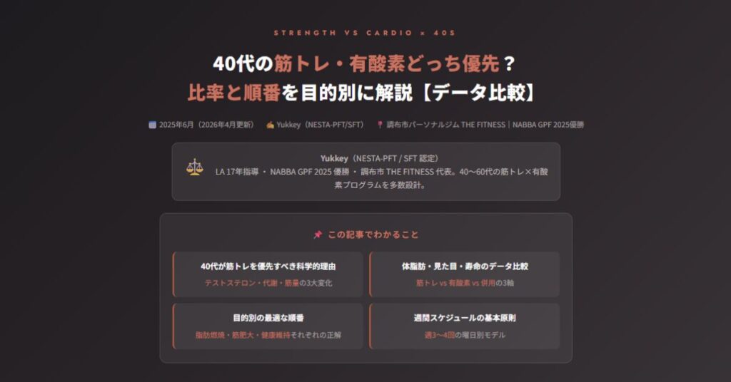 40代の筋トレ・有酸素どっち優先？