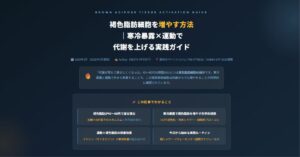 寒冷暴露×運動で代謝を上げる