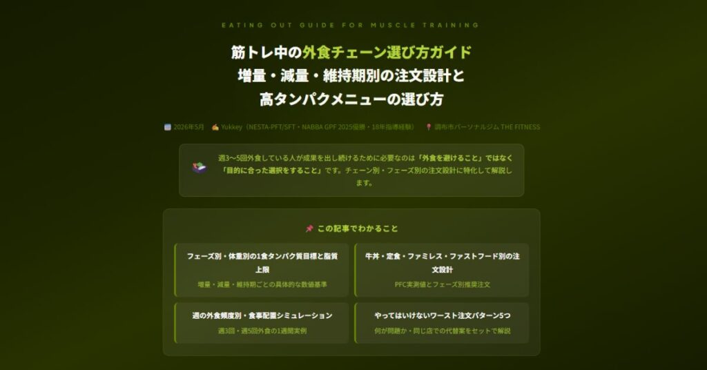 筋トレ中の外食チェーン選び方ガイド
