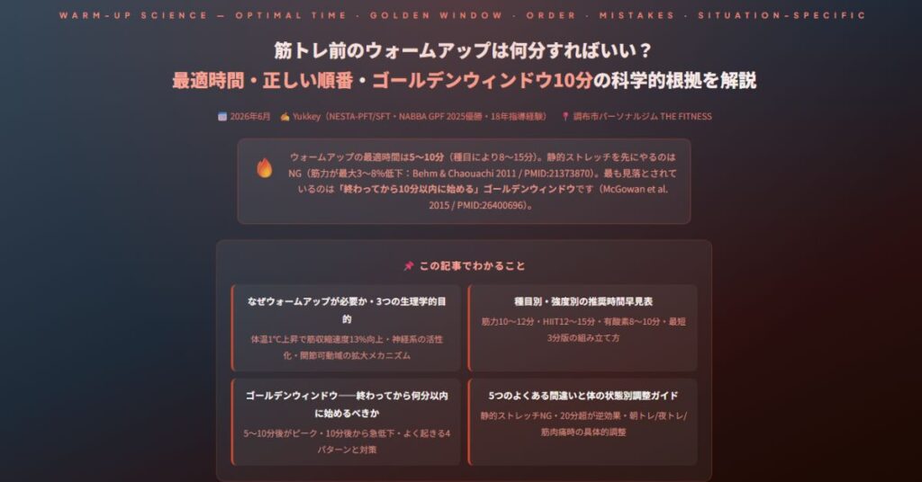 筋トレ前のウォームアップ
