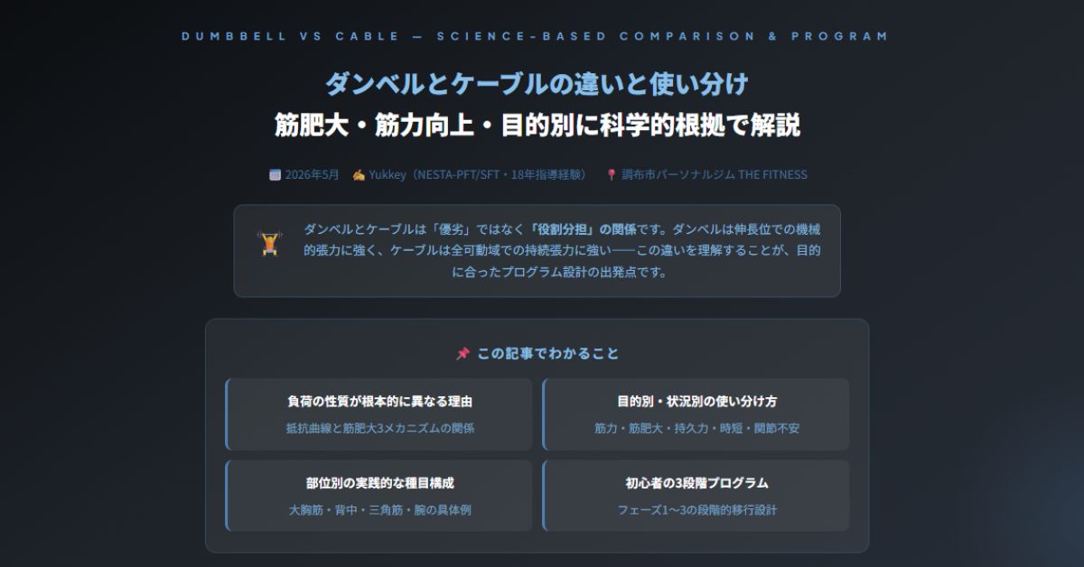 ダンベルとケーブルの違い