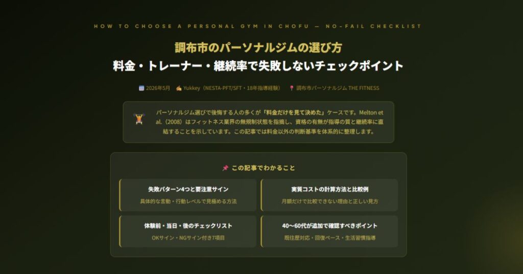 調布市のパーソナルジム