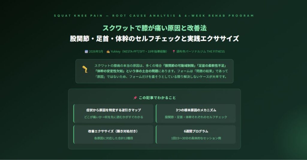 スクワットで膝が痛い原因と改善法
