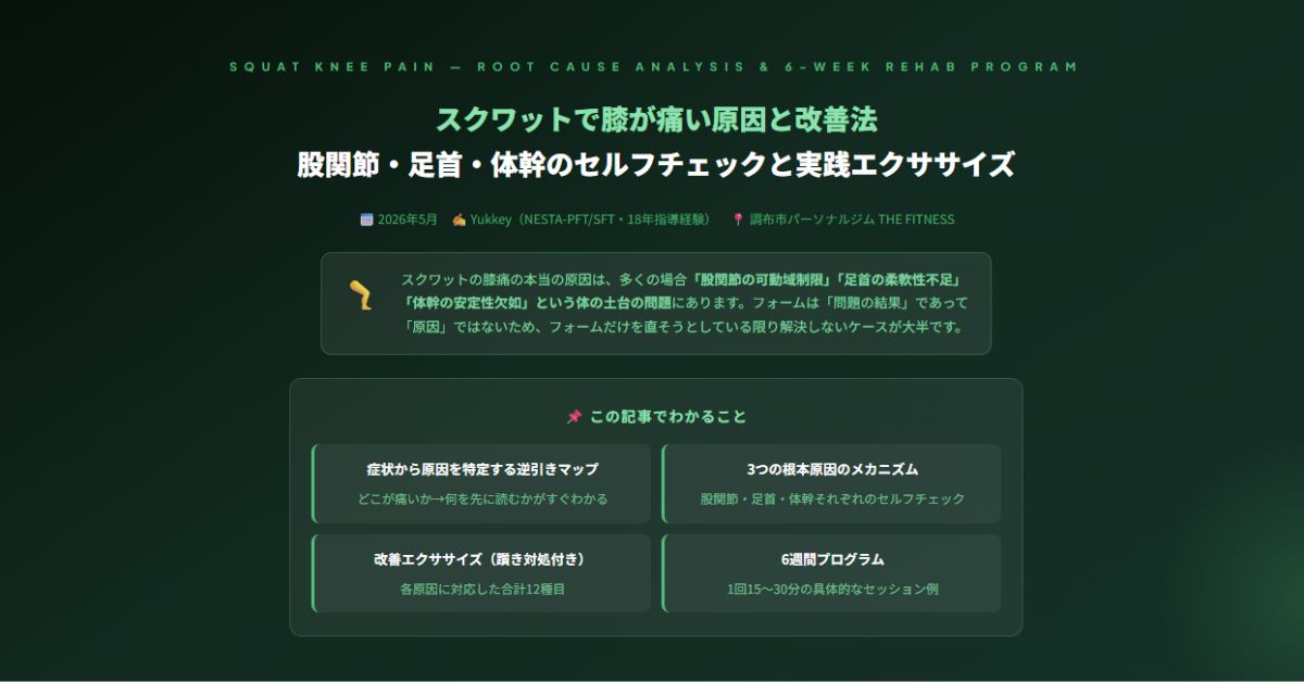 スクワットで膝が痛い原因と改善法