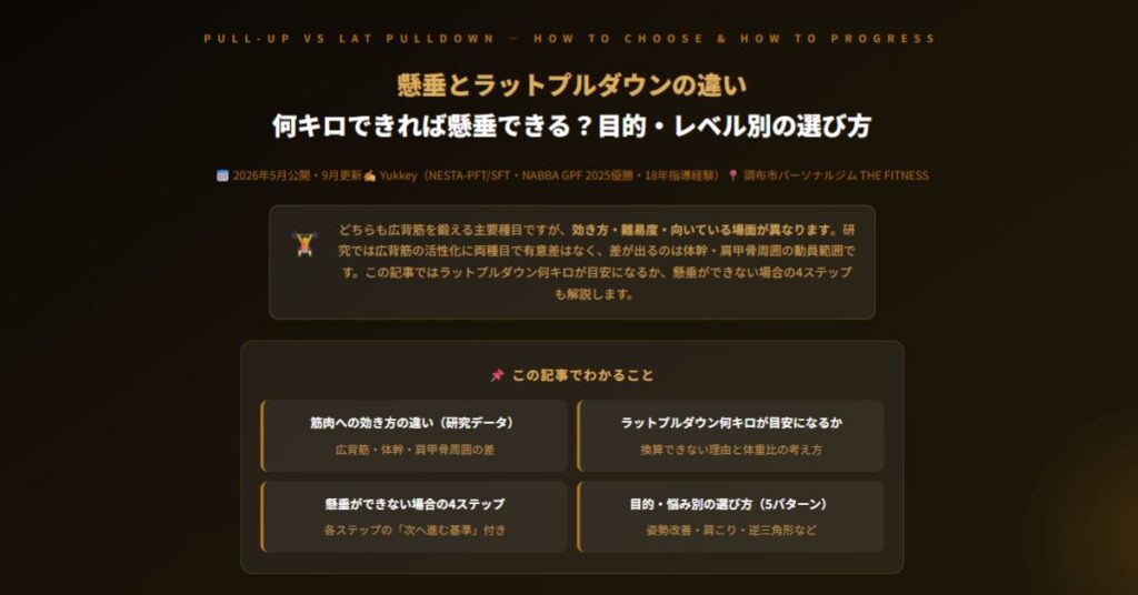 懸垂とラットプルダウンの違い