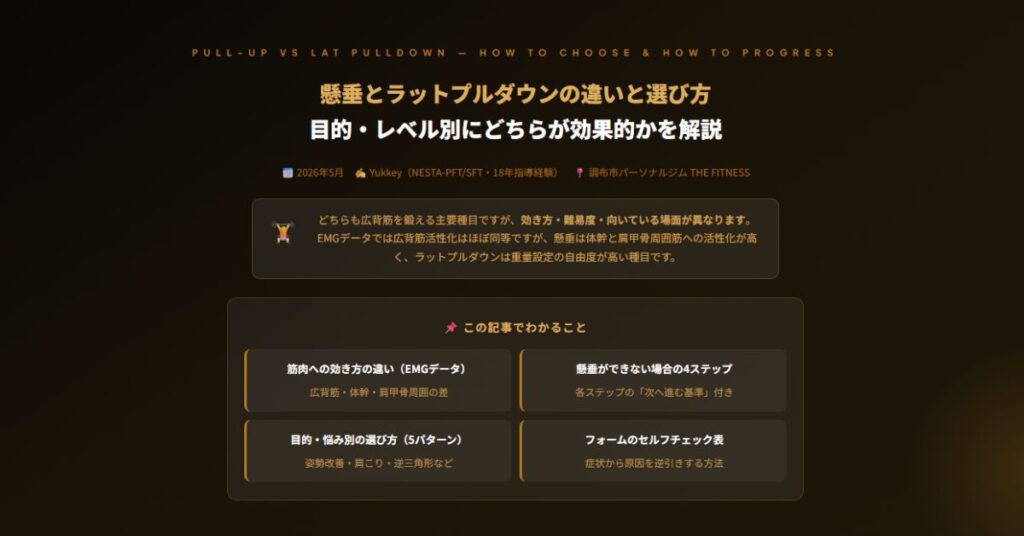 懸垂とラットプルダウン