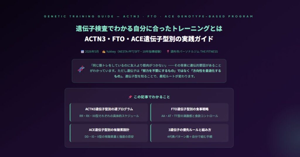 遺伝子検査でわかる自分に合ったトレーニング