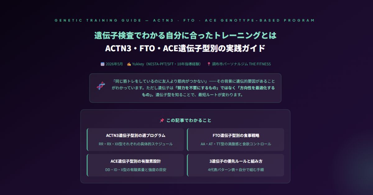 遺伝子検査でわかる自分に合ったトレーニング