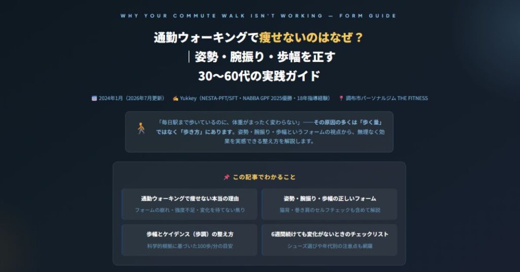 通勤ウォーキングで痩せないのはなぜ？