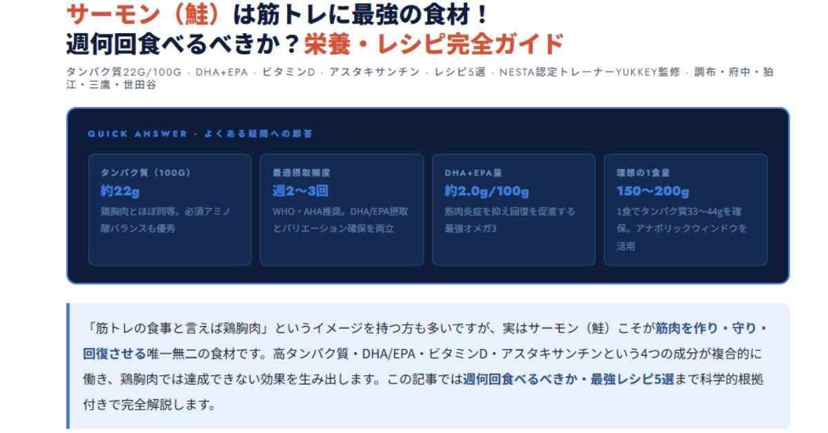 サーモンは筋トレに最強の食材