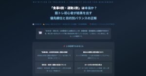 食事8割・運動2割
