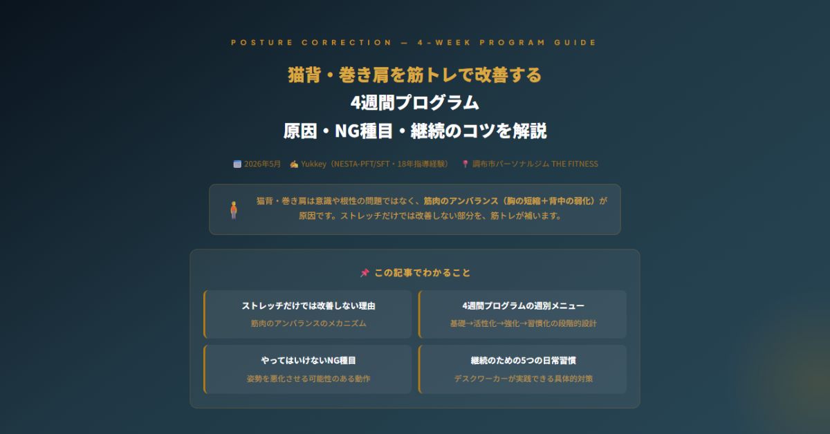 猫背・巻き肩を筋トレで改善