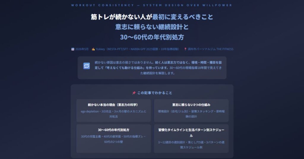 筋トレが続かない人が最初に変えるべきこと