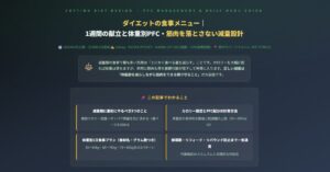 ダイエットの食事メニュー