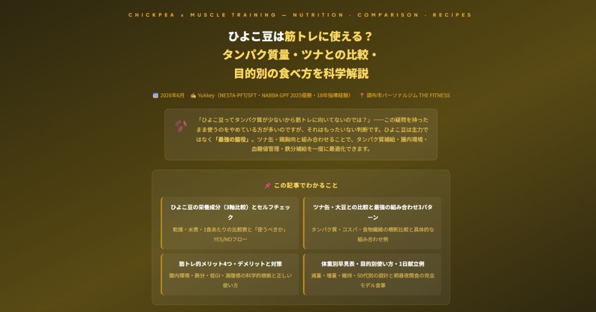 ひよこ豆は筋トレに使える？