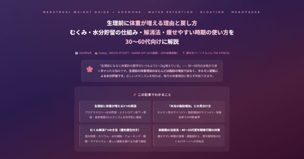 生理前に体重が増える理由と戻し方