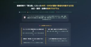 血圧・脂質・血糖の具体プログラム
