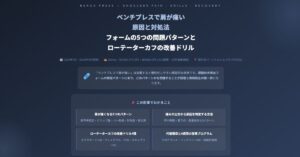 ベンチプレスで肩が痛い原因と対処法
