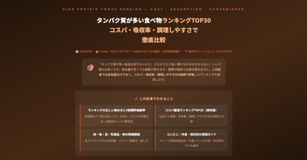 タンパク質が多い食べ物ランキング