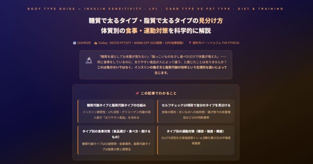糖質で太るタイプ・脂質で太るタイプ