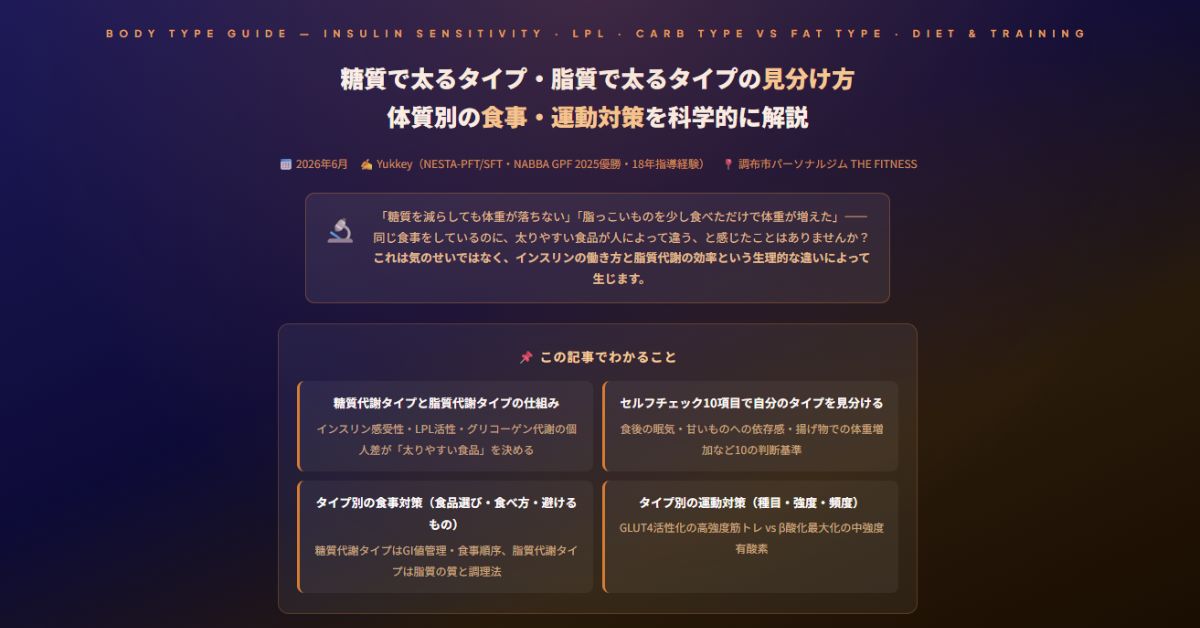 糖質で太るタイプ・脂質で太るタイプ