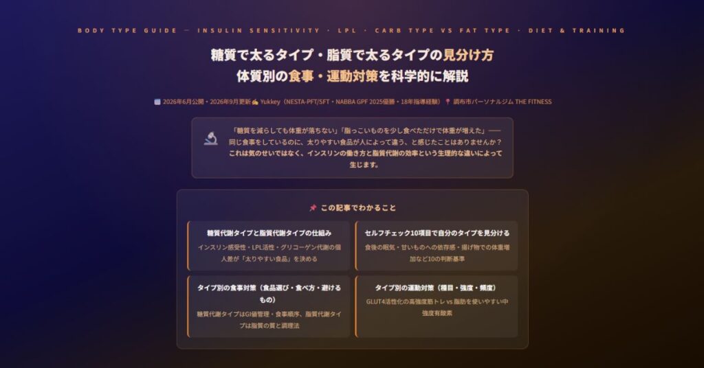糖質で太るタイプ・脂質で太るタイプ