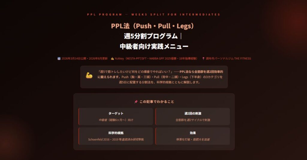 PPL法（Push・Pull・Legs）