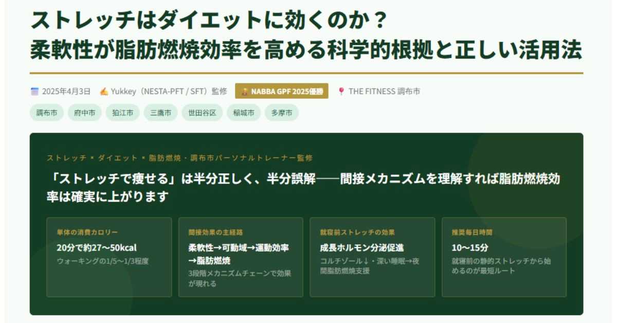 ストレッチでダイエットが加速する理由