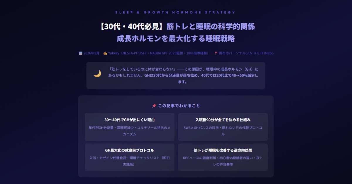 筋トレと睡眠の科学的関係