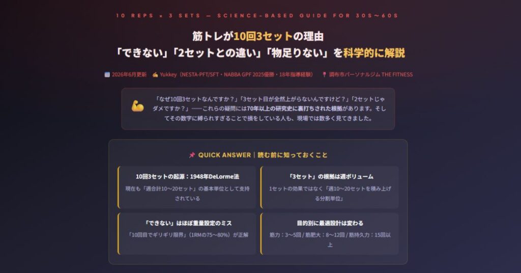 筋トレが10回3セットの理由