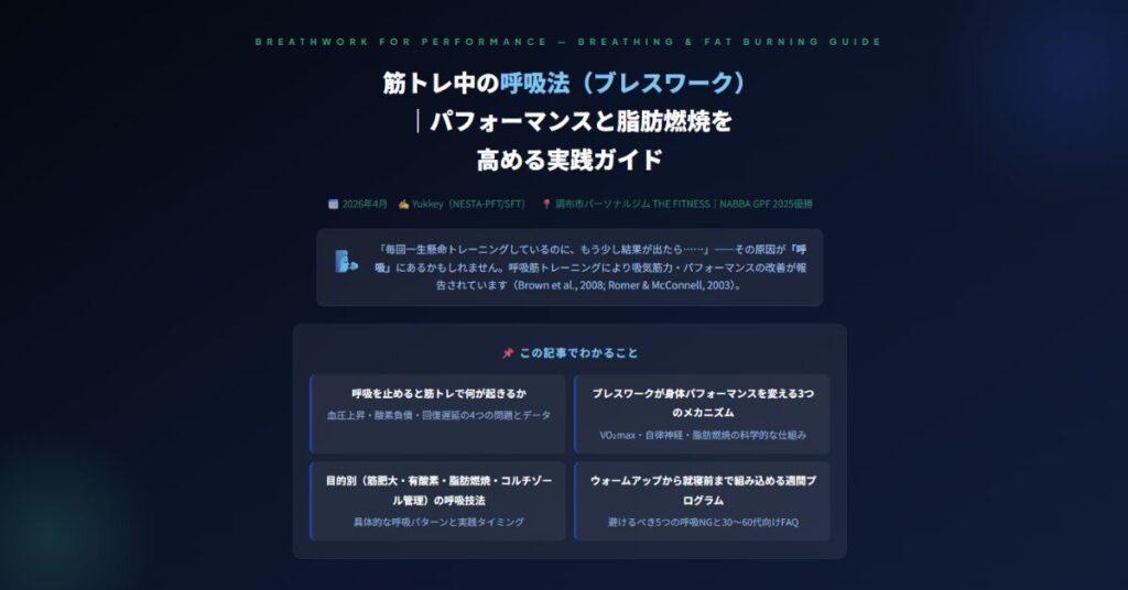 筋トレ中の呼吸法（ブレスワーク）