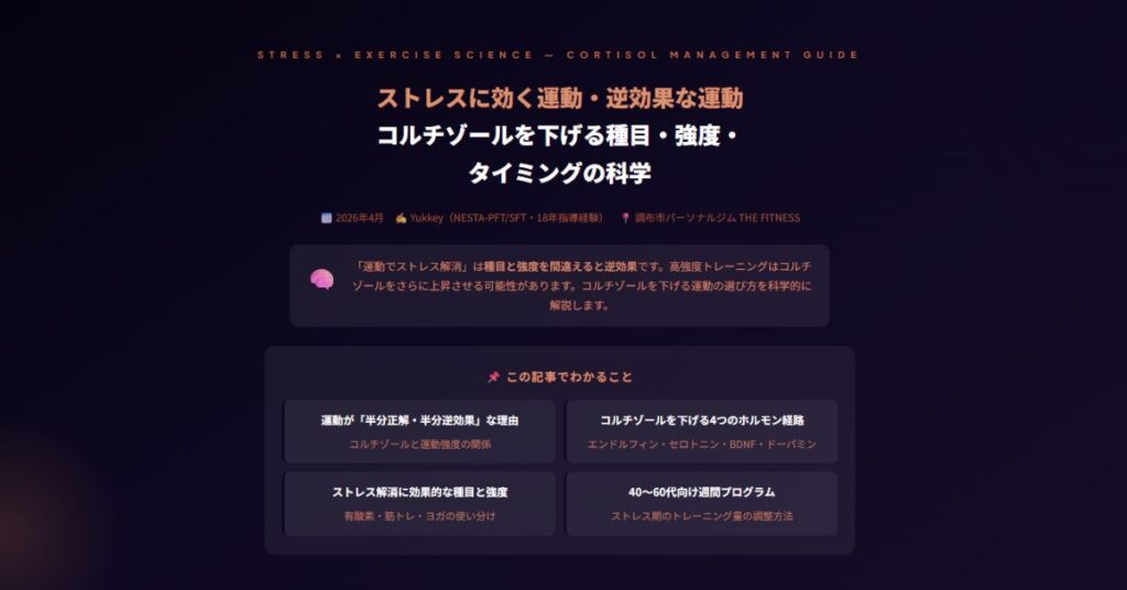 ストレスに効く運動・逆効果な運動