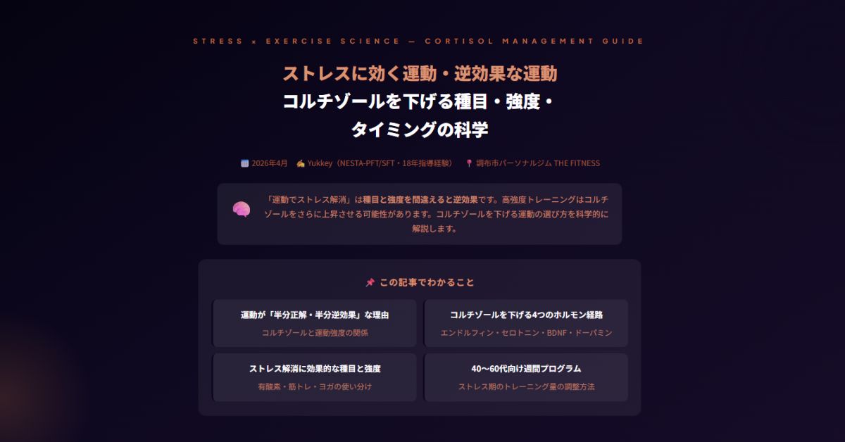 ストレスに効く運動・逆効果な運動