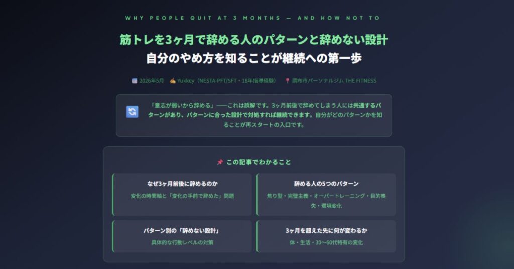 筋トレを3ヶ月で辞める人